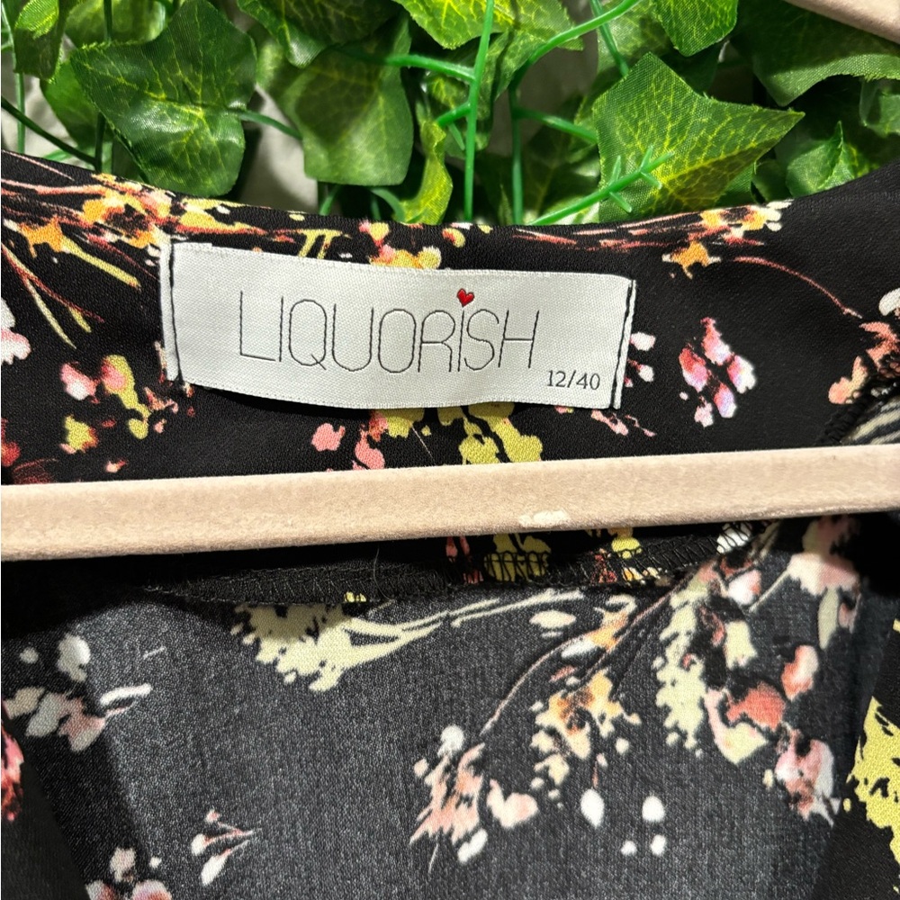 Liquorish Floral Black Dress